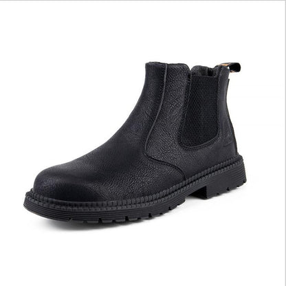 Construction Site Cowhide Breathable Waterproof Anti Smashing Welder Shoes Wear Resistant Safety Work Boots