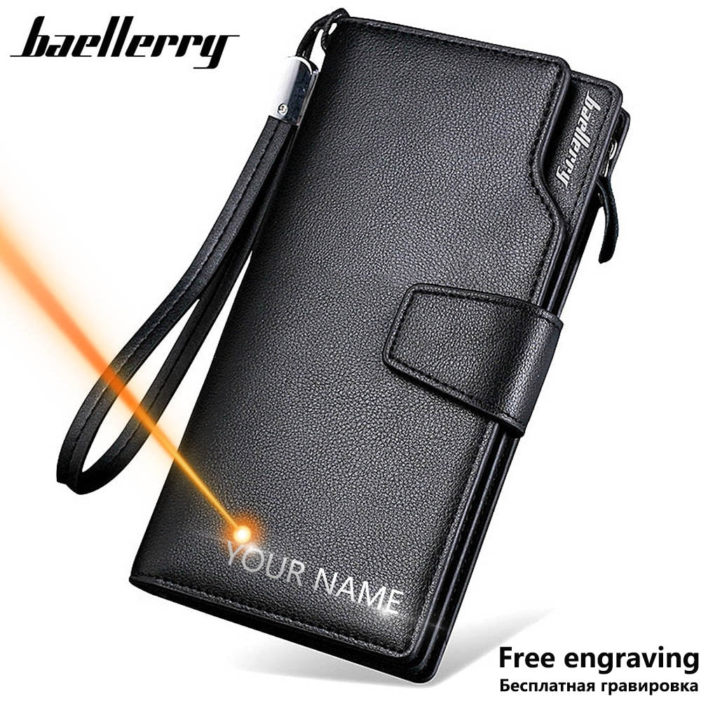 Baellerry Men Wallets Long Style High Quality Card Holder Male Purse Zipper Large Capacity Brand PU Leather Wallet For Men