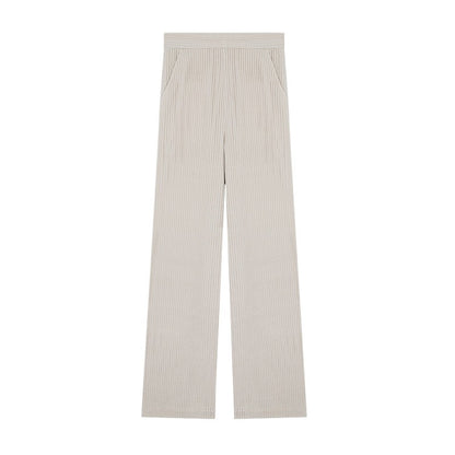 Autumn and Winter Air Pants Irregular Flocking Double Sided Knitted Composite Slim High Waist Wide Leg Pants