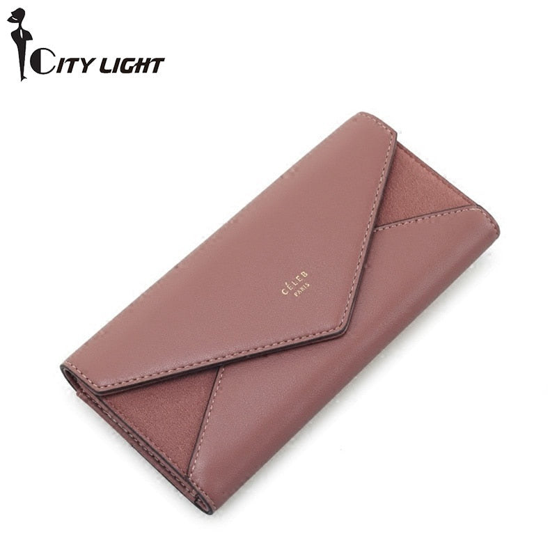 Style Envelope Designer Clutch Wallets For Women Hasp Pocket To Coin Card Holder Female Purses Long Wallet Ladies