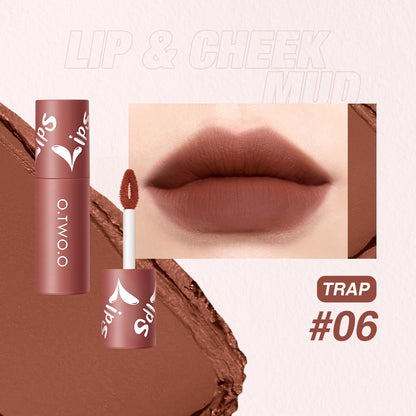 O. TWO. O Lip Clay Matte Face Lip And Cheek Dual-Use Powder Blusher Lipstick Air Lip Glaze Does Not Stick To Cup Lip Color 9144