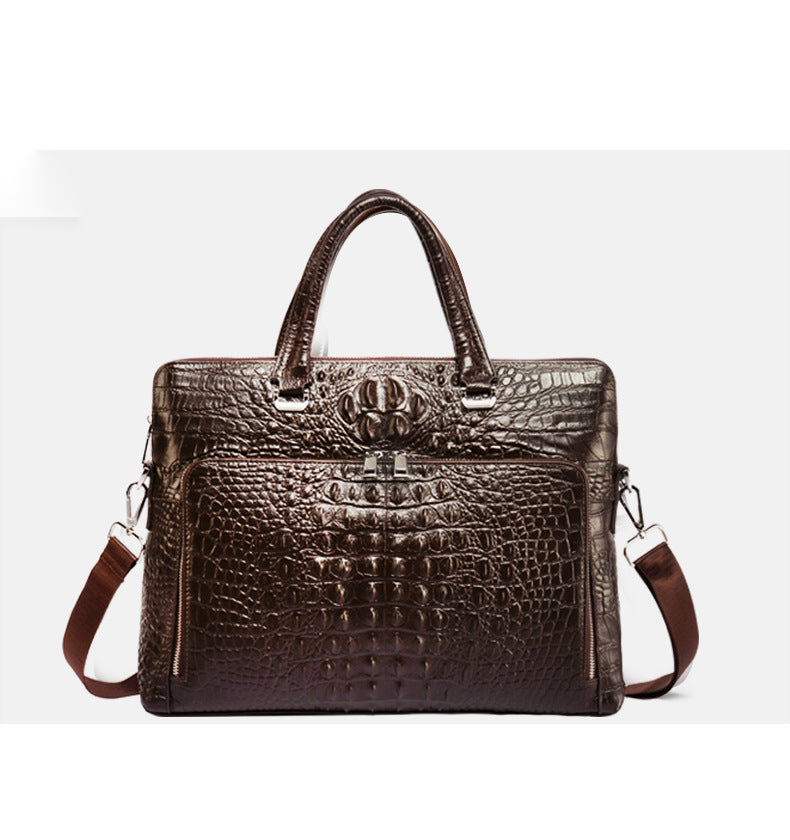 Crocodile Handbags for Men Genuine Leather Laptop Bag High Quality Leather A4 Business Shoulder Bags Male Large Briefcases