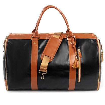 Convenient Travel Carrying Clothing Bag Large PU Leather Travel Luggage Bag Women&