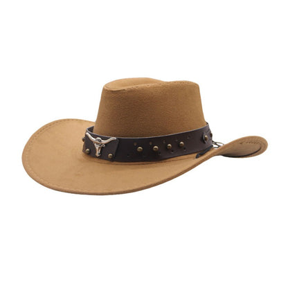 British style Western cowboy hat with raised brim for men and women, ethnic style hat