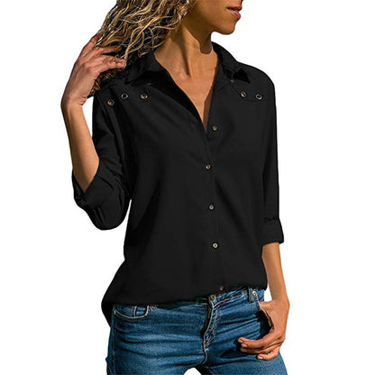 Women Tops Blouses  Autumn Elegant Long Sleeve Blouse Shirt Turn Down Collar Chiffon Blouse Office Shirts Blusas Camisa