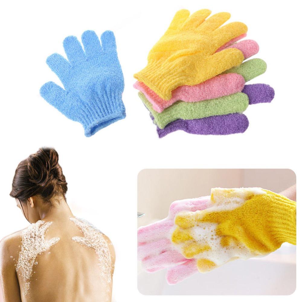 1Pc Shower Bath Glove Exfoliating Wash Skin Spa Massage Body Back Scrub Scrubber