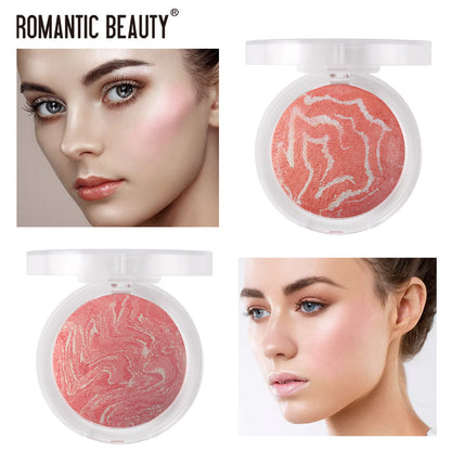 Romantic Beauty Highlighter Blush All-in-One Blush Palette Makeup Pearl Baked Powder Blush Palette