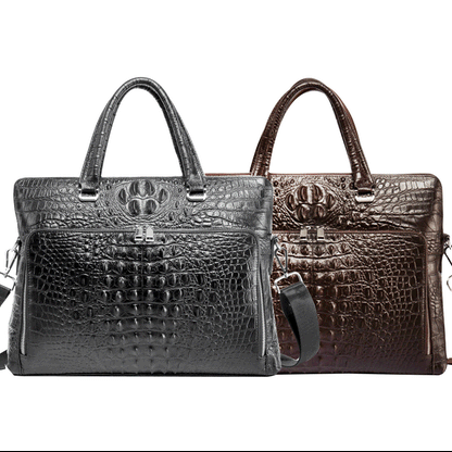 Crocodile Handbags for Men Genuine Leather Laptop Bag High Quality Leather A4 Business Shoulder Bags Male Large Briefcases