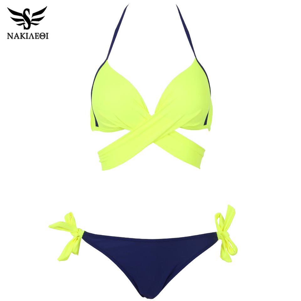 Sexy Bikini Women Swimsuit Push Up Swimwear Bandage Halter Bikini Set