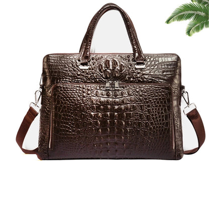 Crocodile Handbags for Men Genuine Leather Laptop Bag High Quality Leather A4 Business Shoulder Bags Male Large Briefcases