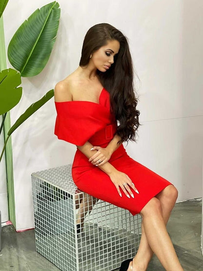 New Dress Tube Top Sleeveless Solid Color Sexy Temperament Women&