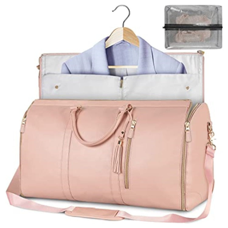 Convenient Travel Carrying Clothing Bag Large PU Leather Travel Luggage Bag Women&