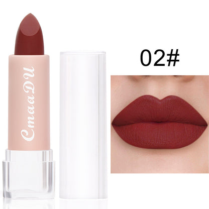 CmaaDu15 Color Matte Moisturizing Lipstick Waterproof Matte Lip Gloss