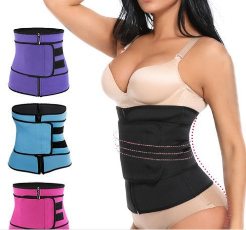 Velcro zipper waist tightening belt for waist training, waist protection, sports shaping, waist sweating, and belly wrapping belt