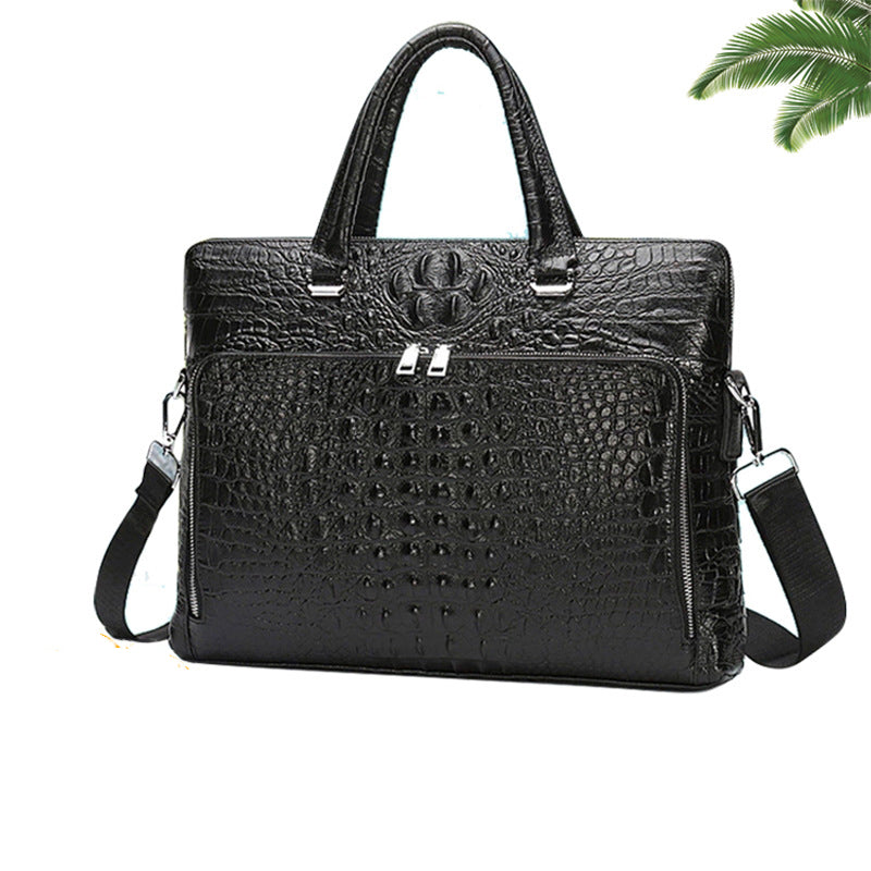 Crocodile Handbags for Men Genuine Leather Laptop Bag High Quality Leather A4 Business Shoulder Bags Male Large Briefcases