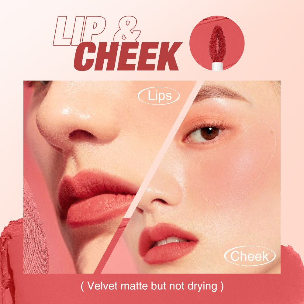 O. TWO. O Lip Clay Matte Face Lip And Cheek Dual-Use Powder Blusher Lipstick Air Lip Glaze Does Not Stick To Cup Lip Color 9144