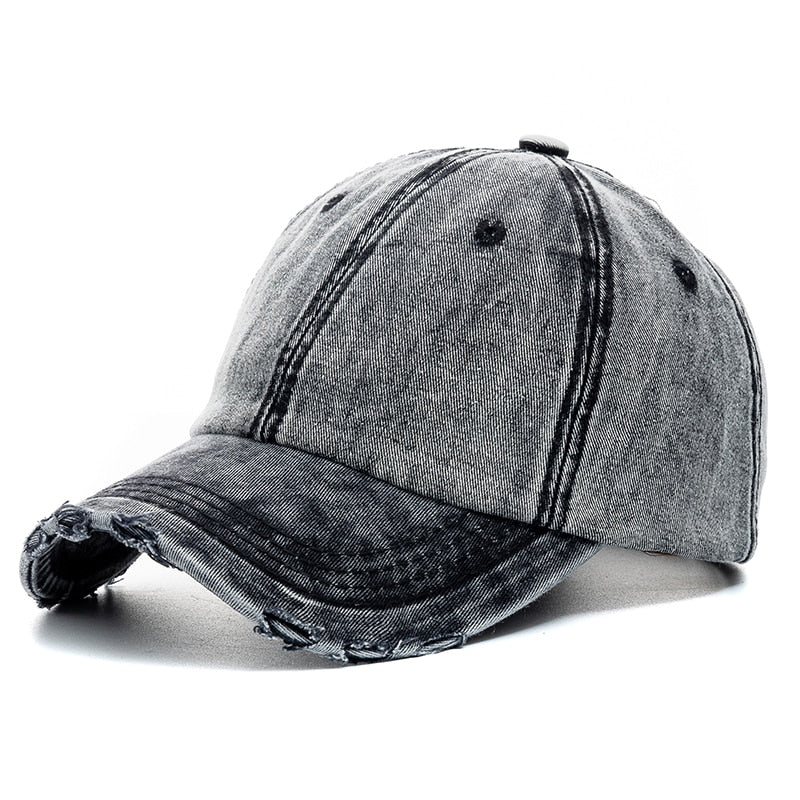 New Unisex Washed Cotton Cap High Quality Denim Plain Baseball Cap Men Women Adjustable Casual Outdoor Streetwear Fashion Hat