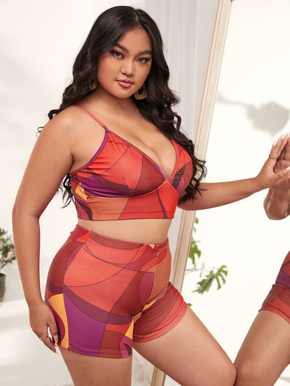 New Fashion Large Size Fat Sexy Big Red Split Swimsuit