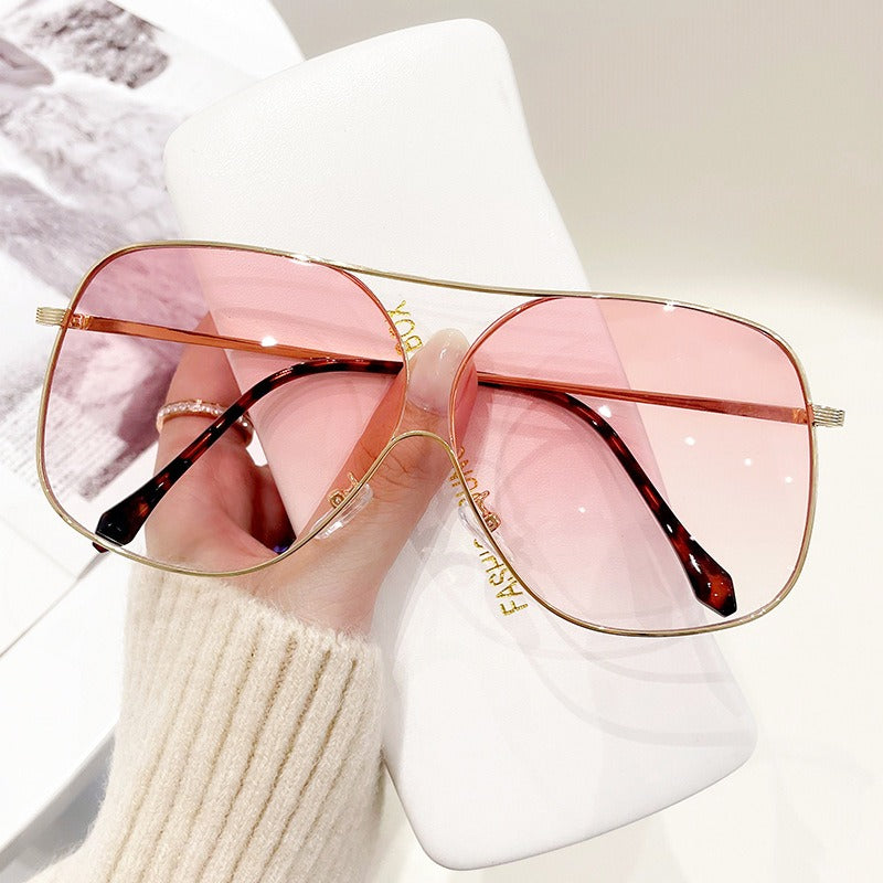 New shaped large frame sunglasses fashionable sunglasses trendy frame glasses