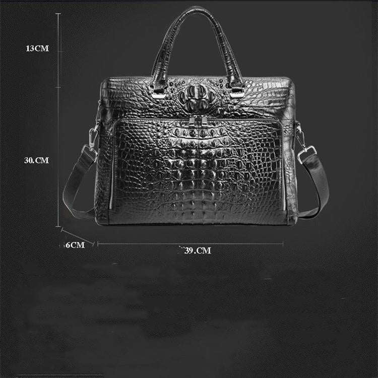 Crocodile Handbags for Men Genuine Leather Laptop Bag High Quality Leather A4 Business Shoulder Bags Male Large Briefcases