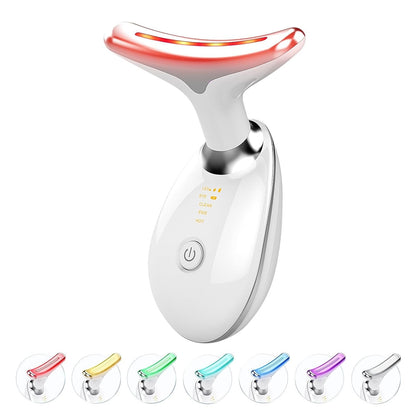 New neck beauty vibration massage neck line instrument, small iron lifting and tightening neck, facial color light introduction beauty instrument