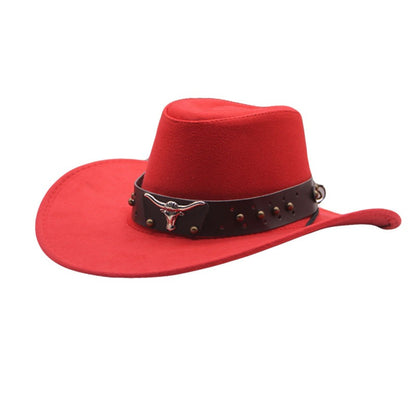 British style Western cowboy hat with raised brim for men and women, ethnic style hat