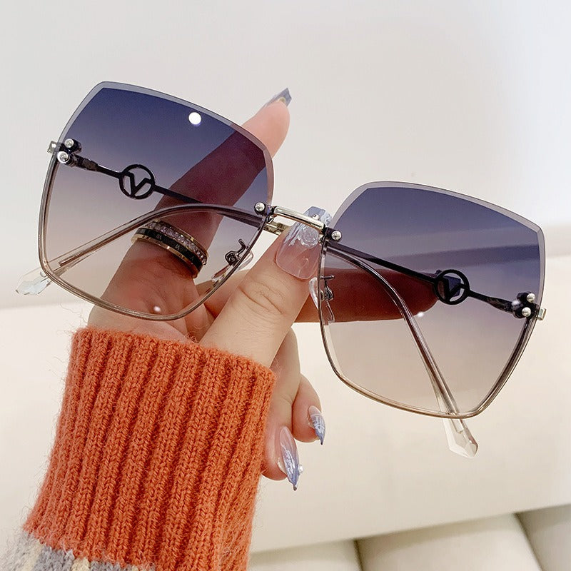 New Frameless Trimmed Sunglasses Women&