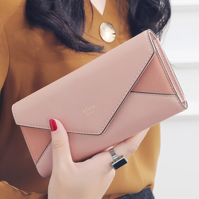 Style Envelope Designer Clutch Wallets For Women Hasp Pocket To Coin Card Holder Female Purses Long Wallet Ladies