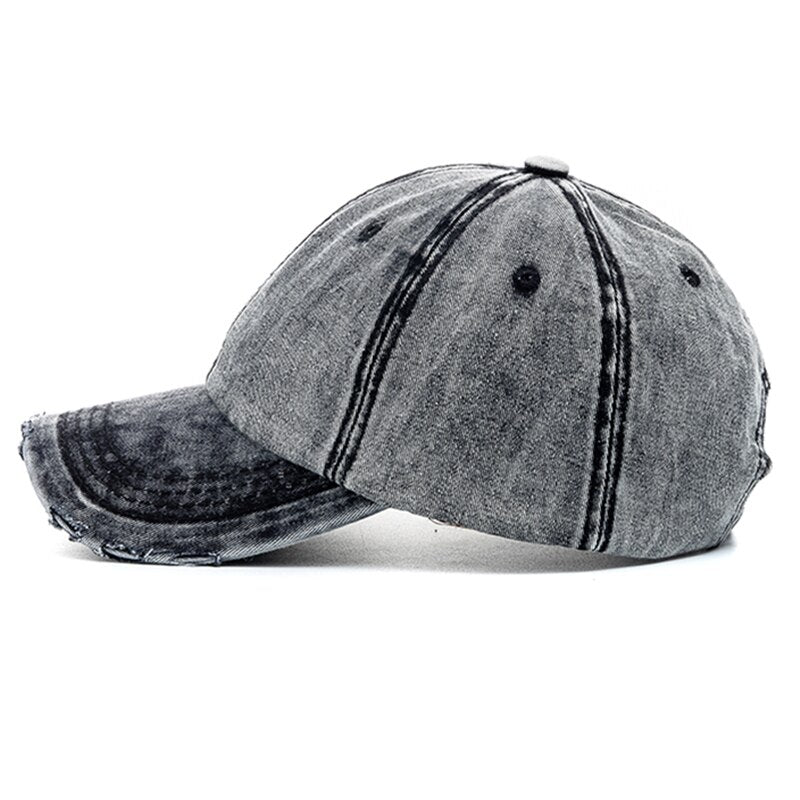 New Unisex Washed Cotton Cap High Quality Denim Plain Baseball Cap Men Women Adjustable Casual Outdoor Streetwear Fashion Hat