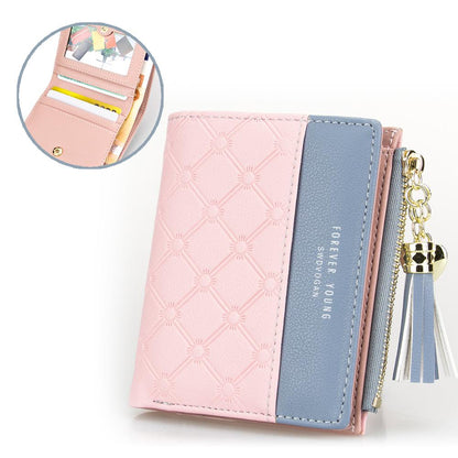 Tassel Zipper Purse Pink Woman&