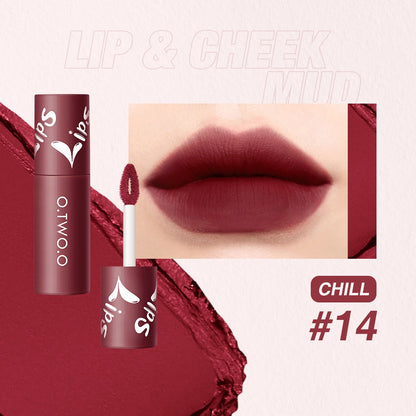 O. TWO. O Lip Clay Matte Face Lip And Cheek Dual-Use Powder Blusher Lipstick Air Lip Glaze Does Not Stick To Cup Lip Color 9144