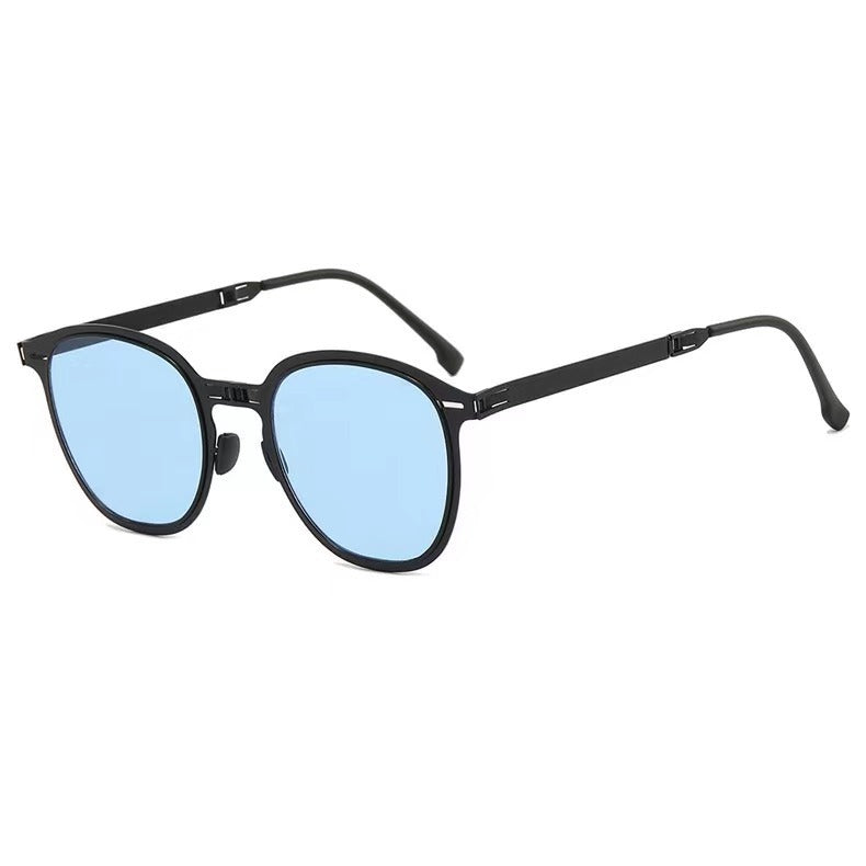 Metal Folding Sunglasses Female Fashion Ins Advanced Sunglasses New Sunscreen Big Frame Sunglasses