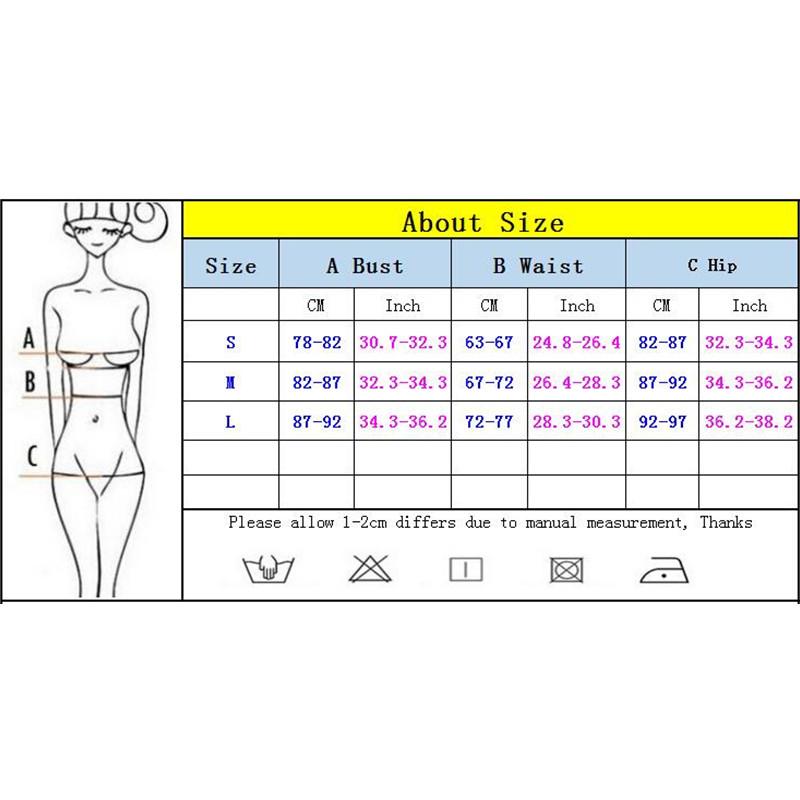 Women Bikini High Neck Push Up Bikini Set Geometry Black Swimwear