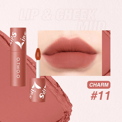 O. TWO. O Lip Clay Matte Face Lip And Cheek Dual-Use Powder Blusher Lipstick Air Lip Glaze Does Not Stick To Cup Lip Color 9144