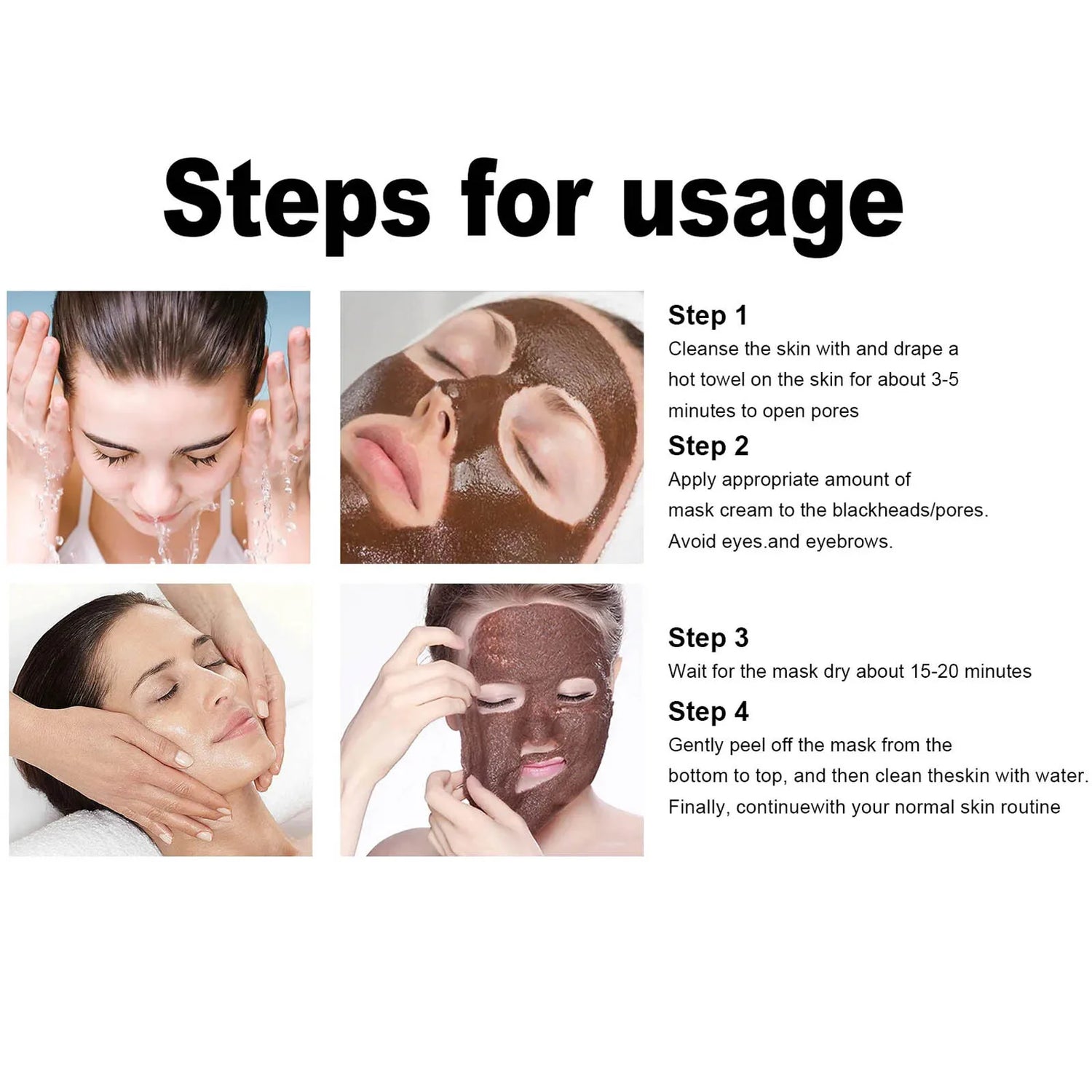 Jaysuing Peel Off Mask Black Head Removal Shrink Pores Acne Nose Deep Cleaning Oil Control Moisturizing Face Mask Skin Care 80g