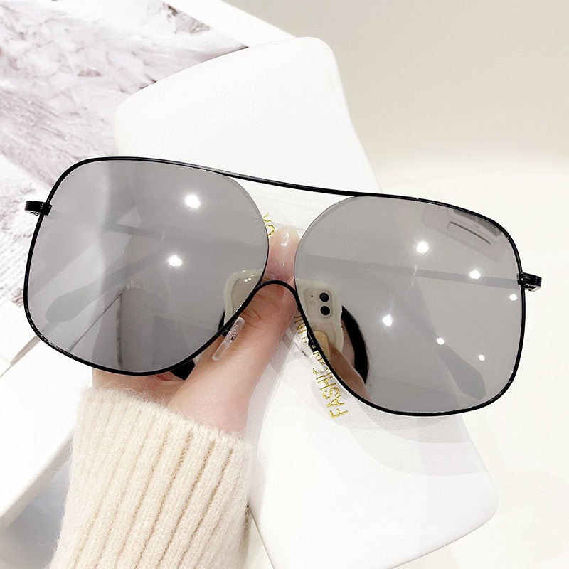 New shaped large frame sunglasses fashionable sunglasses trendy frame glasses