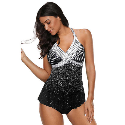 split swimsuit polka dot gradient swimwear pool party two piece swimsuit women