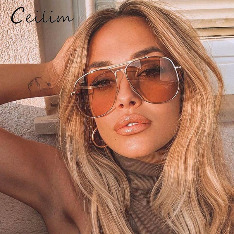 Unisex Pilot Sunglasses Women Men Luxury Double Beam Sun Glasses Men Vintage Driving Eyewear Ocean Lenses Shades zonnebril dame