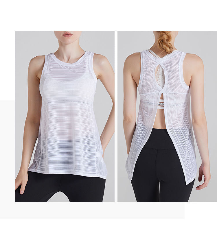 Breathable Quick-Drying Sports Sleeveless t-Shirt Sexy Loose Fitness Blouse Top