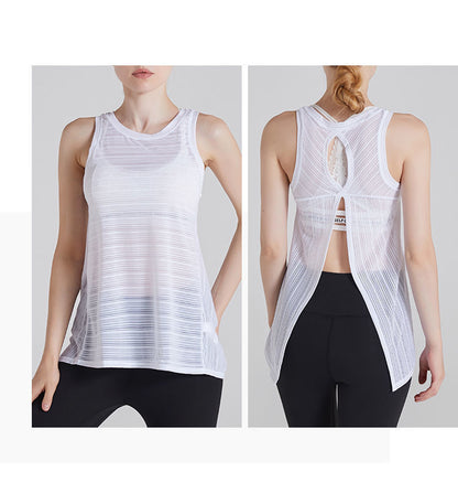 Breathable Quick-Drying Sports Sleeveless t-Shirt Sexy Loose Fitness Blouse Top