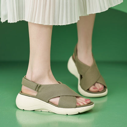 New Thick Sole Sandals Lightweight, Anti slip, Comfortable, Casual Sports Velcro MD Women&