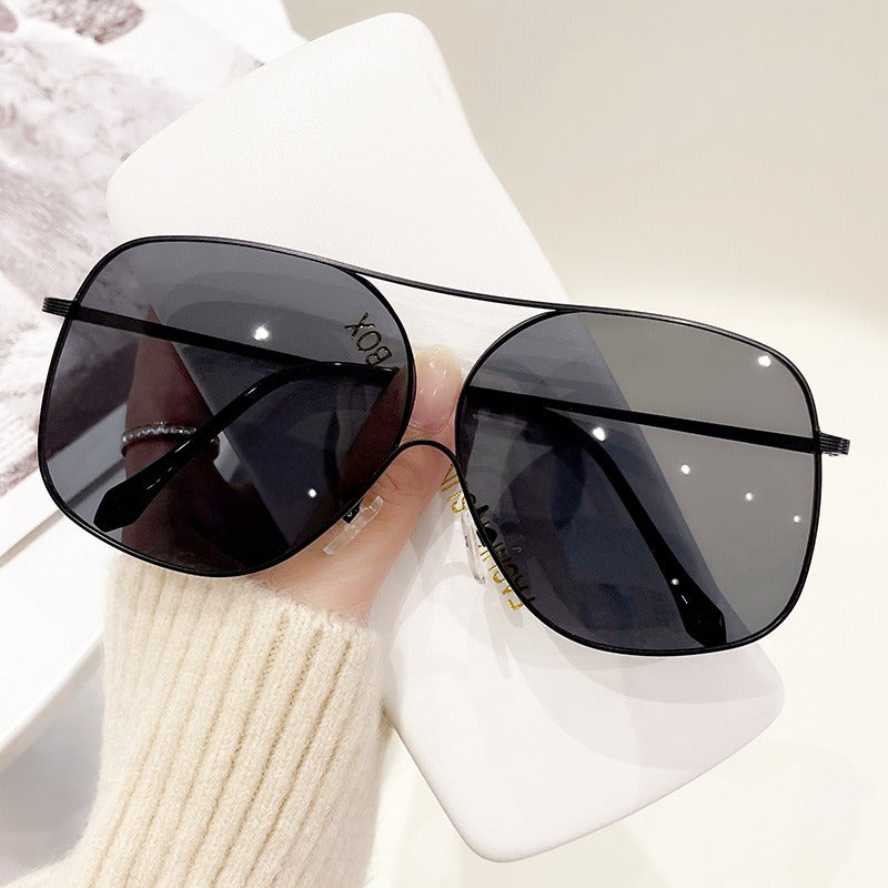 New shaped large frame sunglasses fashionable sunglasses trendy frame glasses