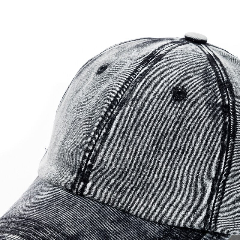 New Unisex Washed Cotton Cap High Quality Denim Plain Baseball Cap Men Women Adjustable Casual Outdoor Streetwear Fashion Hat