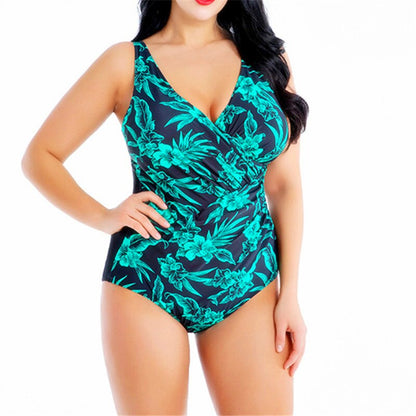 8XL Large Size Swimsuit One Piece Swimwear Plus Big Breast Woman Swimsuits 2020 Beach Monokini Print Fat Swim Suit 5XL 6XL 7XL