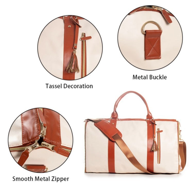 Convenient Travel Carrying Clothing Bag Large PU Leather Travel Luggage Bag Women&