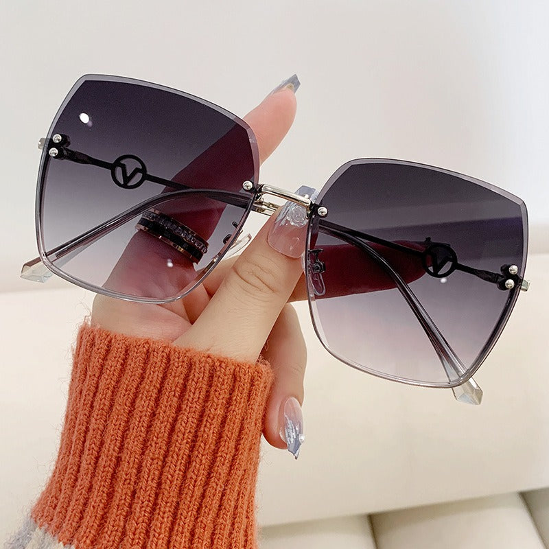 New Frameless Trimmed Sunglasses Women&