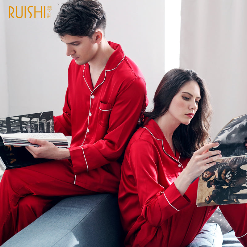 couple matching silk pijamas home clothing for man and women