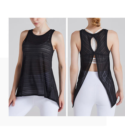 Breathable Quick-Drying Sports Sleeveless t-Shirt Sexy Loose Fitness Blouse Top