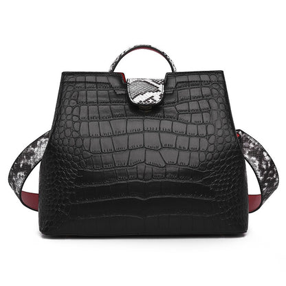 Fashion foreign trade women bag texture crocodile pattern ladies handbag large capacity