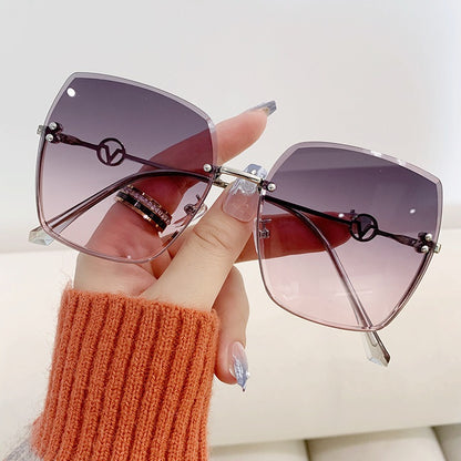 New Frameless Trimmed Sunglasses Women&